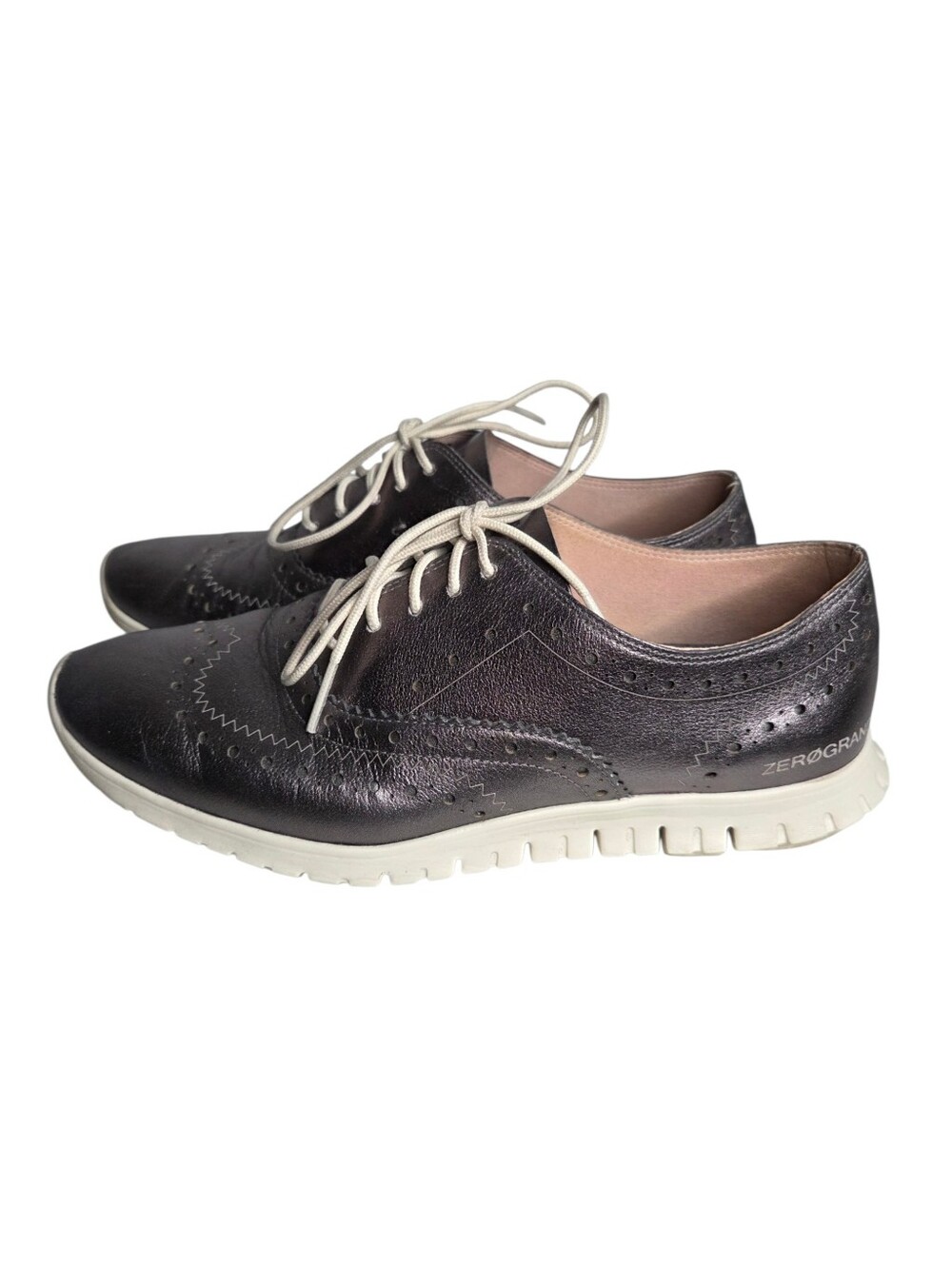 Cole Haan Women's ØriginalGrand Platform Wingtip Oxfords W29762 Size 7B Pewter